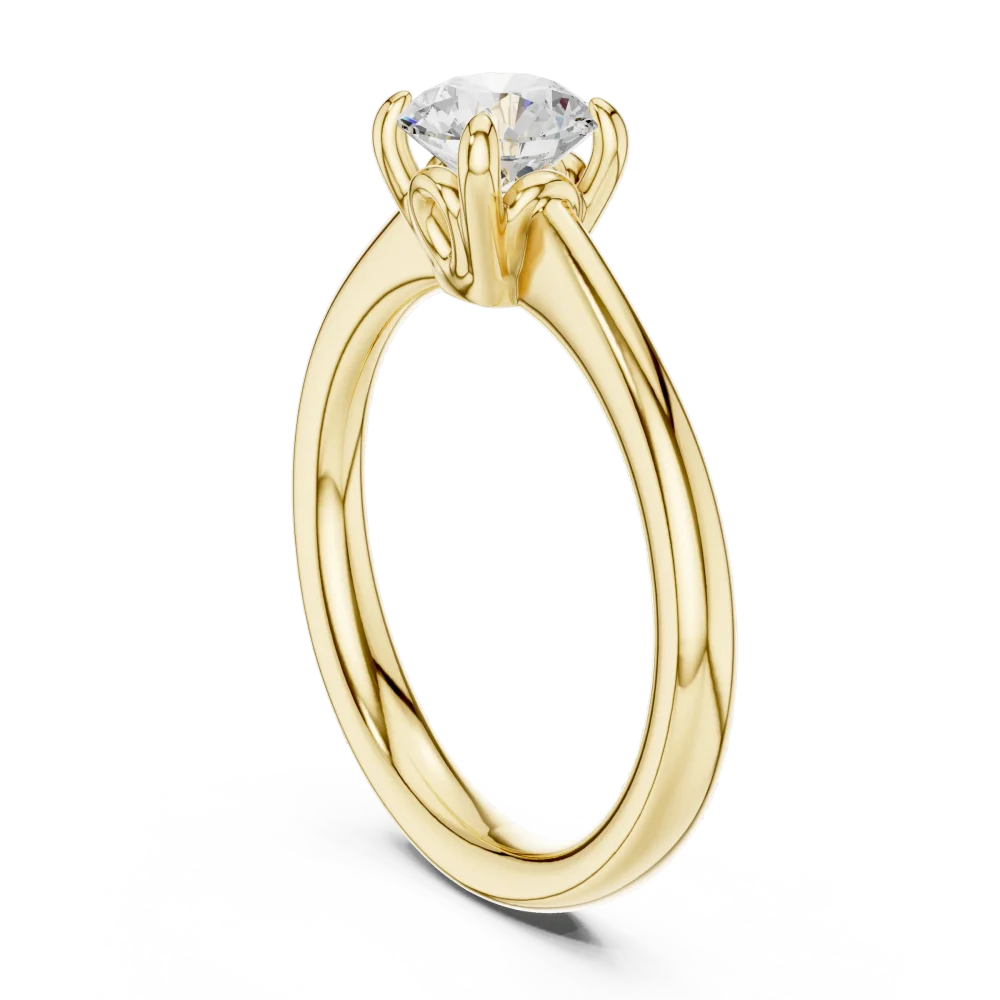 Essence Round Brilliant Cut Architectural Solitaire Ring - Image 3