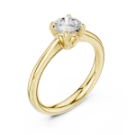 Essence Round Brilliant Cut Architectural Solitaire Ring