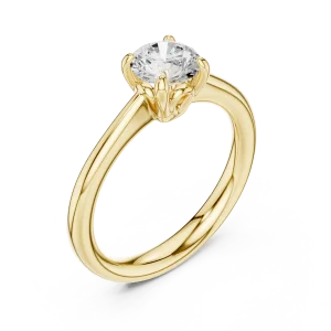 Essence Round Brilliant Cut Architectural Solitaire Ring