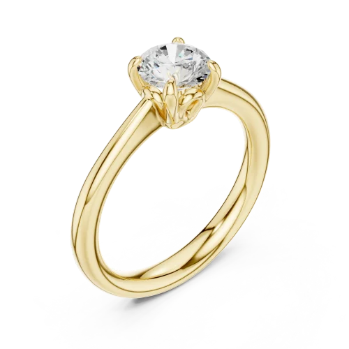 Essence Round Brilliant Cut Architectural Solitaire Ring