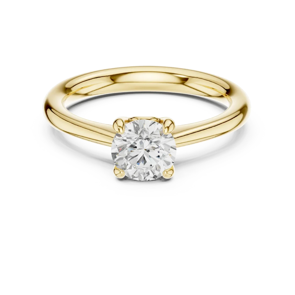 Essence Round Brilliant Cut Architectural Solitaire Ring - Image 2