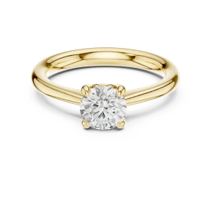 Essence Round Brilliant Cut Architectural Solitaire Ring - Image 2