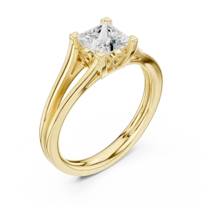 Essence Princess Cut Architectural Solitaire Ring