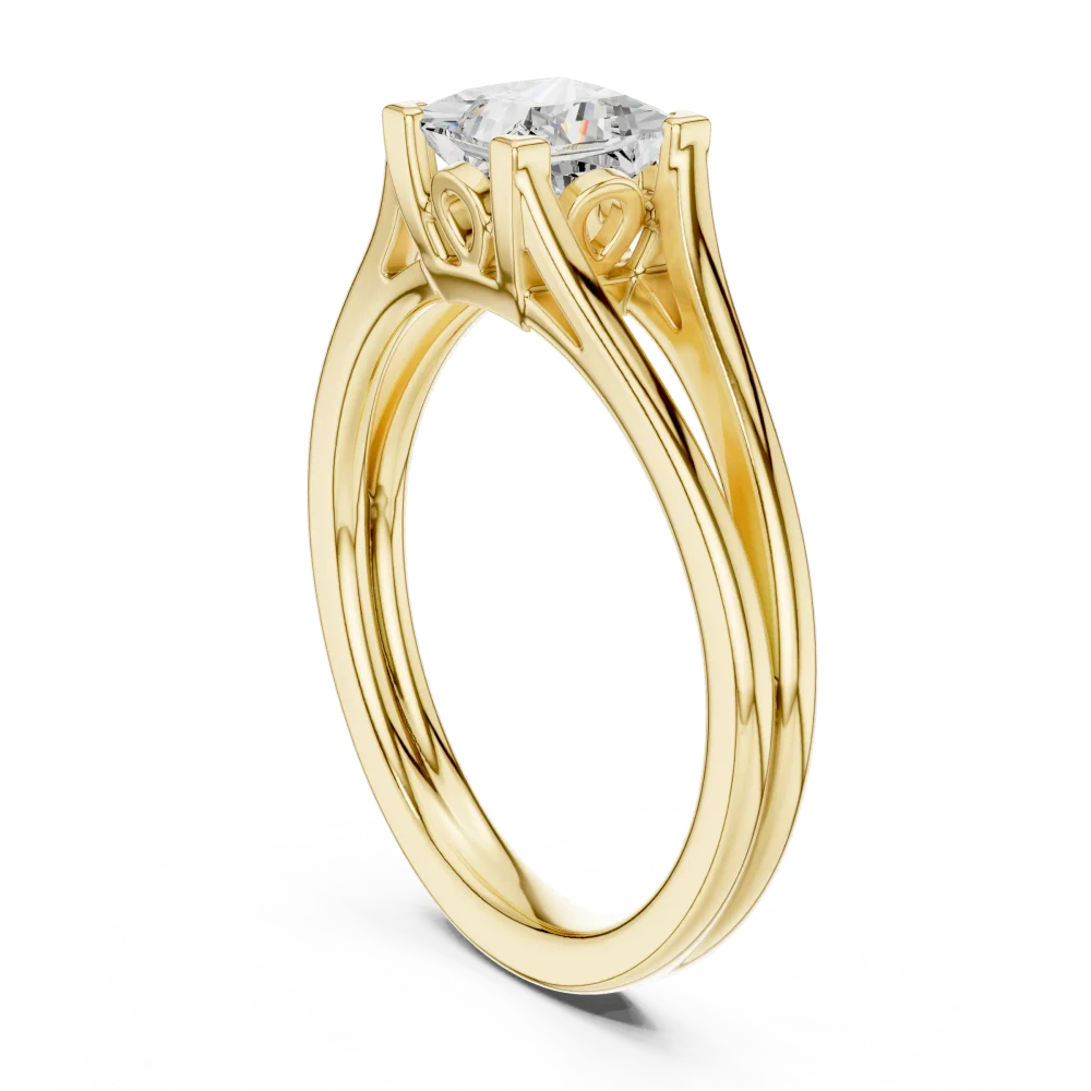 Essence Princess Cut Architectural Solitaire Ring - Image 3