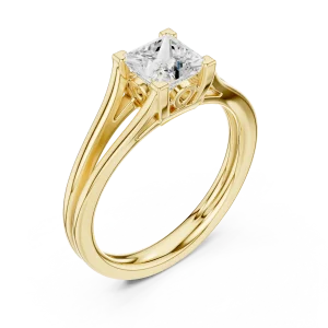 Essence Princess Cut Architectural Solitaire Ring