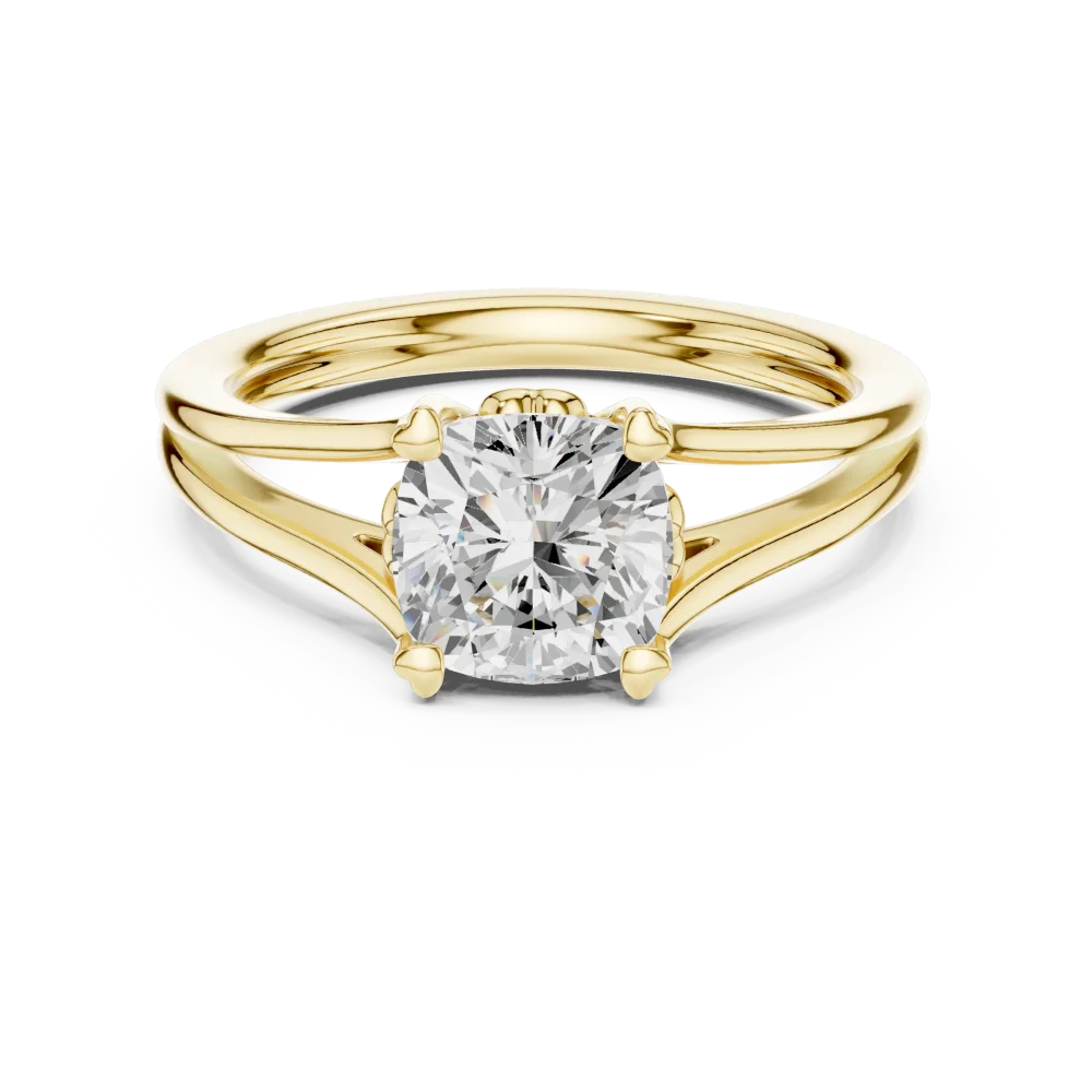 Essence Cushion Cut Architectural Solitaire Ring - Image 2