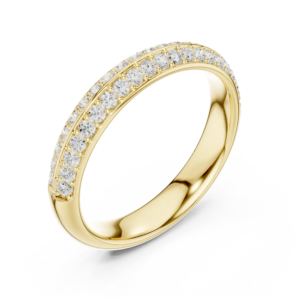 Discover the radiant allure of this double-row band, featuring pristine DIAMEUR lab-grown diamonds. Elevate your collection with this modern classic.