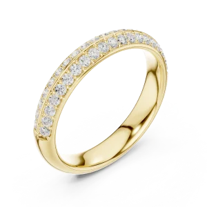 Ethereal Pavé Double Row Brilliant-Cut Band