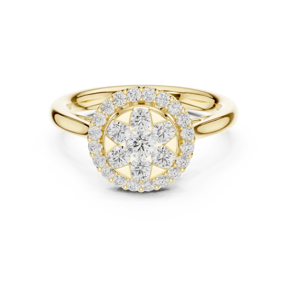 Luminary Round Brilliant Pavé-Set Cluster Ring - Image 2