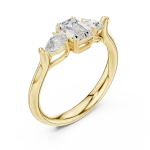 Luminary Emerald and Pear Solitaire Three-Stone Ring