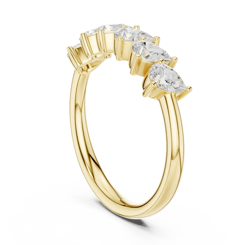 Ethereal Pear Cut Solitaire Band in Radiant Fine Gold - Image 3