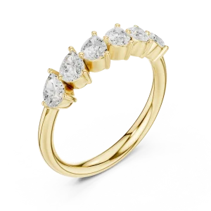 Ethereal Pear Cut Solitaire Band in Radiant Fine Gold