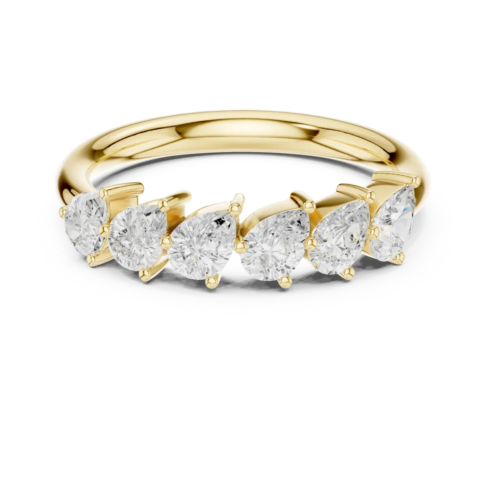 Ethereal Pear Cut Solitaire Band in Radiant Fine Gold - Image 2