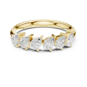 Ethereal Pear Cut Solitaire Band in Radiant Fine Gold - Image 2