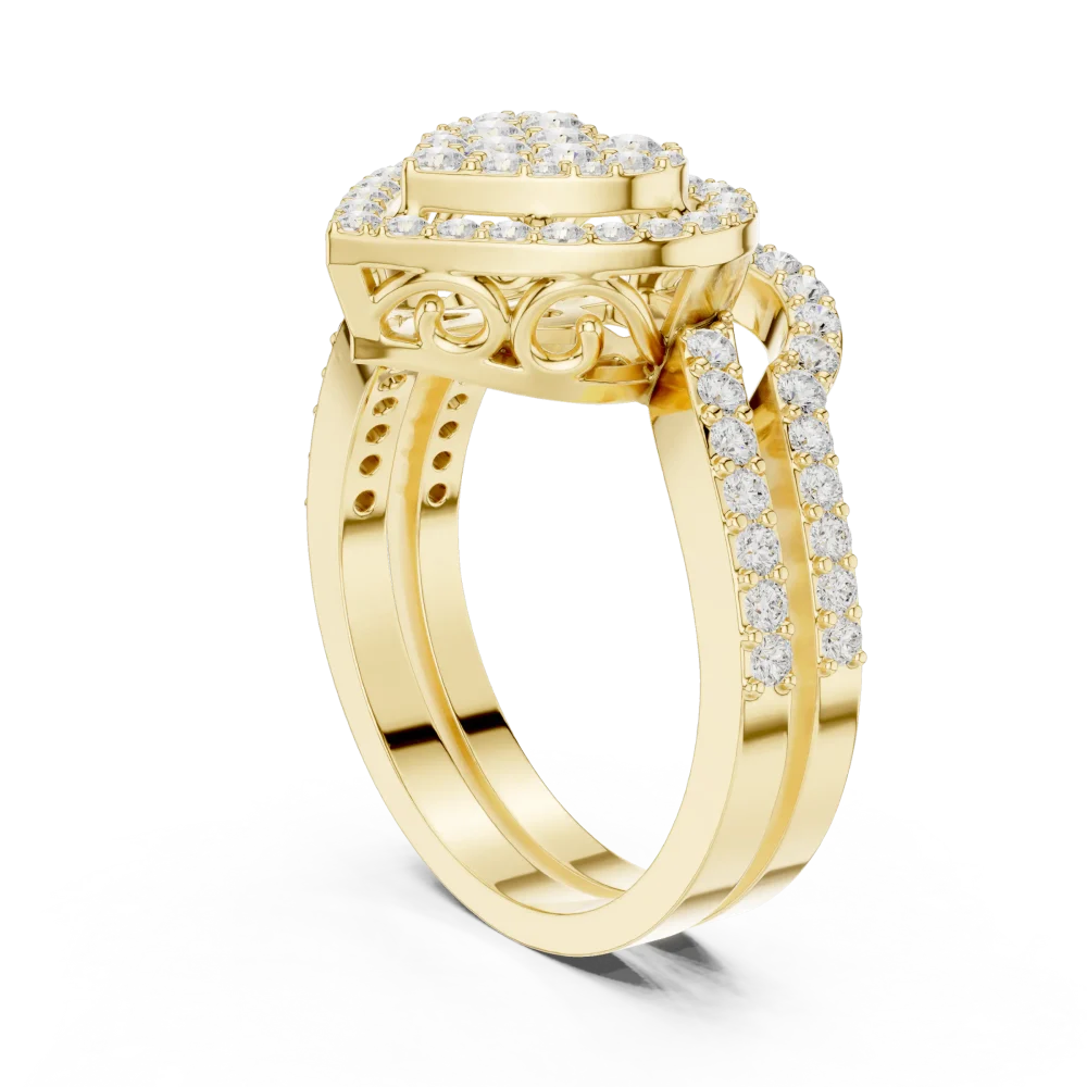 Luminary Heart Pavé-Set Brilliant-Cut Cocktail Ring - Image 3