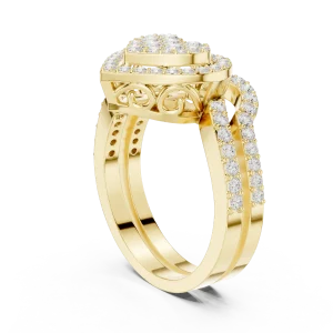 Luminary Heart Pavé-Set Brilliant-Cut Cocktail Ring - Image 3