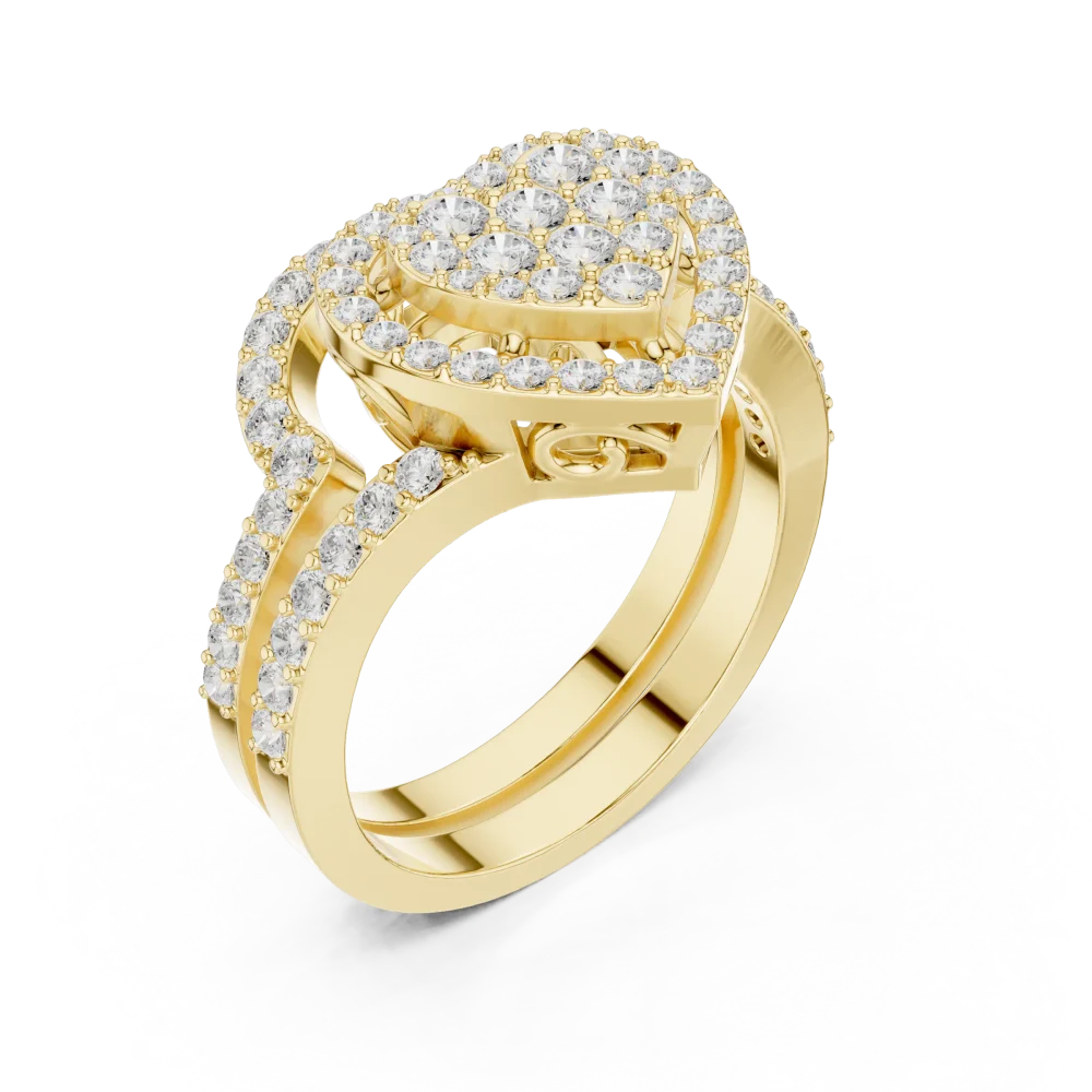 Celebrate love with this radiant pavé-set heart ring. Featuring premium DIAMEUR lab-grown diamonds, it is an essential piece for any modern collection.