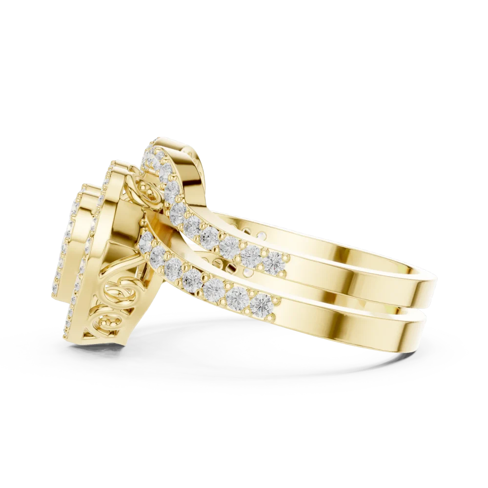 Luminary Heart Pavé-Set Brilliant-Cut Cocktail Ring - Image 4