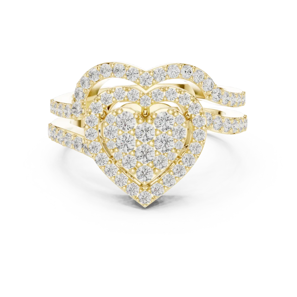 Luminary Heart Pavé-Set Brilliant-Cut Cocktail Ring - Image 2