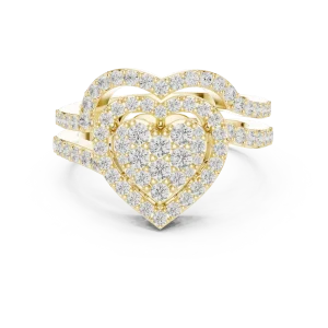 Luminary Heart Pavé-Set Brilliant-Cut Cocktail Ring - Image 2