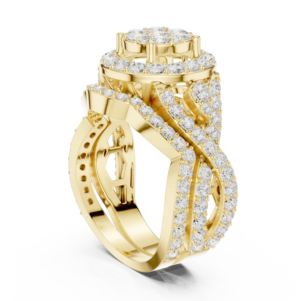 Luminary Round Brilliant Pavé-Set Cocktail Ring - Image 3