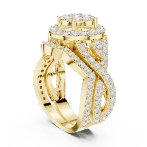 Luminary Round Brilliant Pavé-Set Cocktail Ring - Image 3
