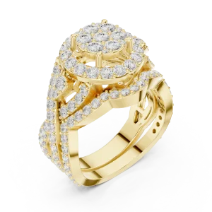 Luminary Round Brilliant Pavé-Set Cocktail Ring