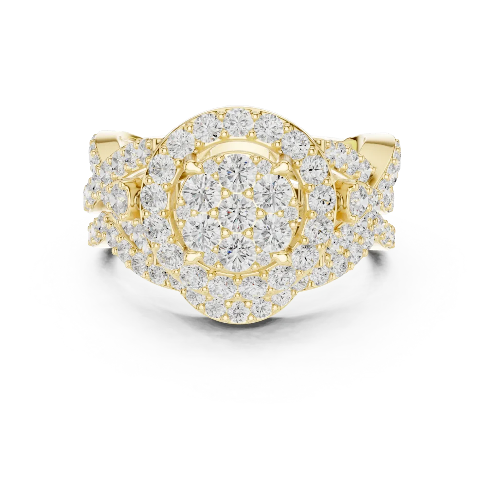 Luminary Round Brilliant Pavé-Set Cocktail Ring - Image 2