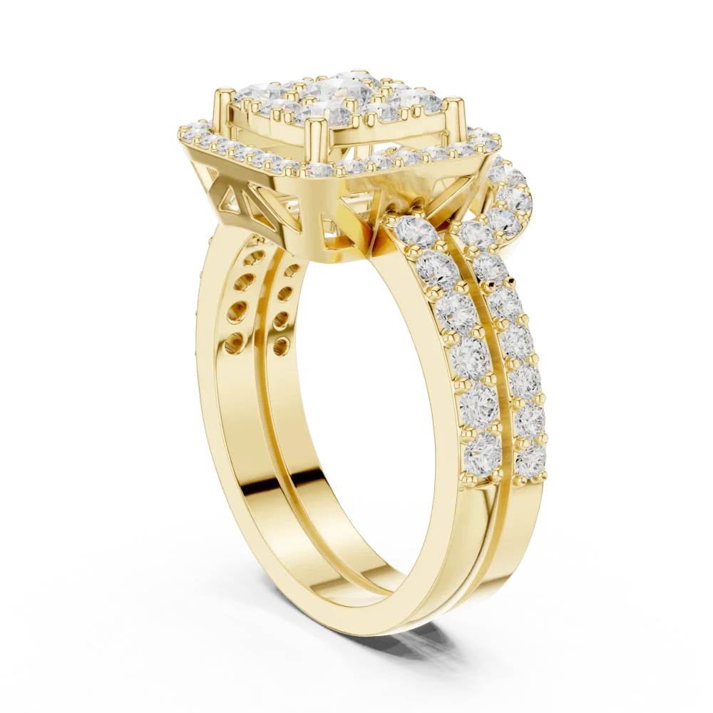 Luminary Round Brilliant Geometric Cluster Ring - Image 3