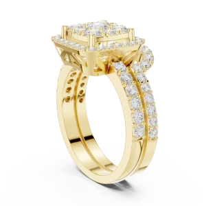 Luminary Round Brilliant Geometric Cluster Ring - Image 3