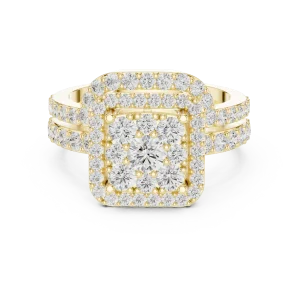 Luminary Round Brilliant Geometric Cluster Ring - Image 2