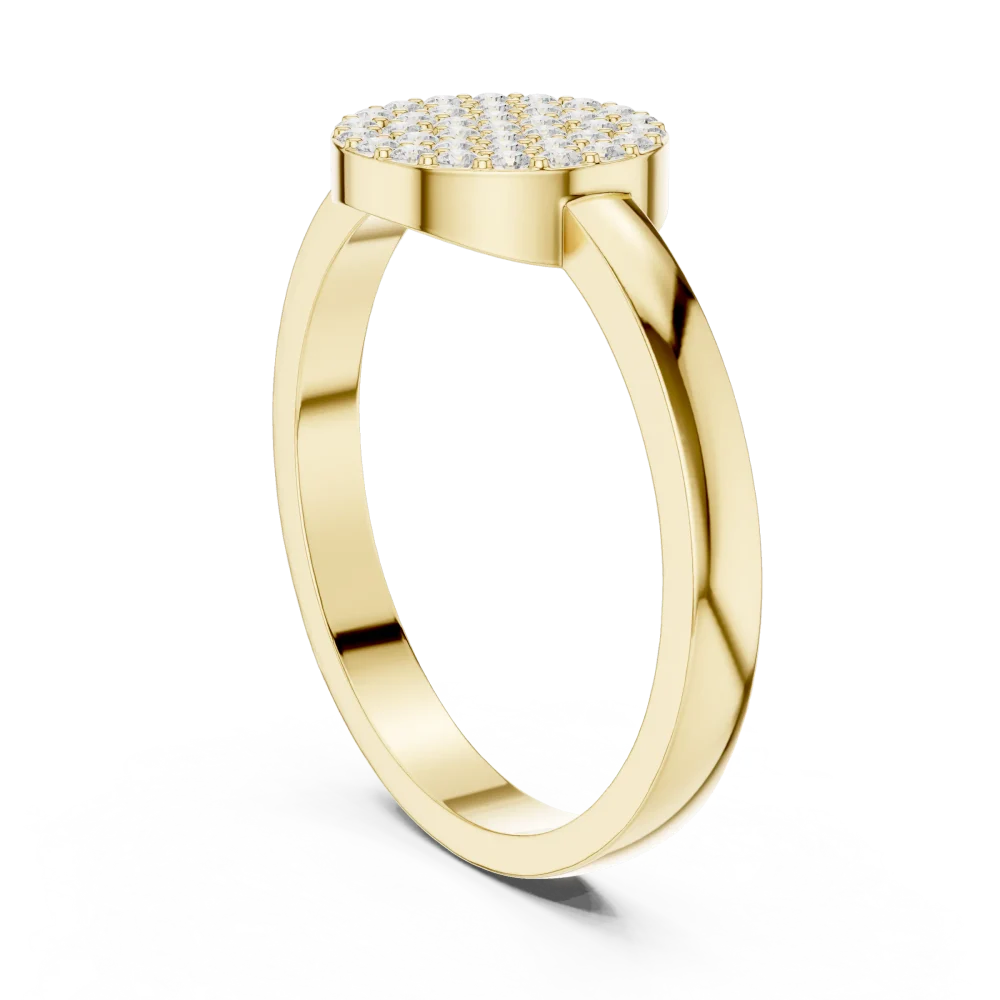 Luminary Round Brilliant Pavé Disc Statement Ring - Image 3
