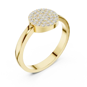 Luminary Round Brilliant Pavé Disc Statement Ring