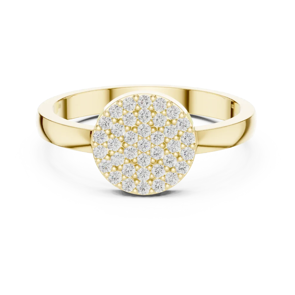 Luminary Round Brilliant Pavé Disc Statement Ring - Image 2