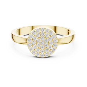 Luminary Round Brilliant Pavé Disc Statement Ring - Image 2