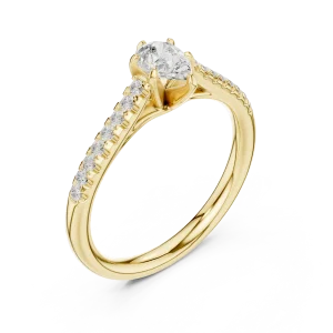 Ethereal Pear Cut Brilliant Accented Ring