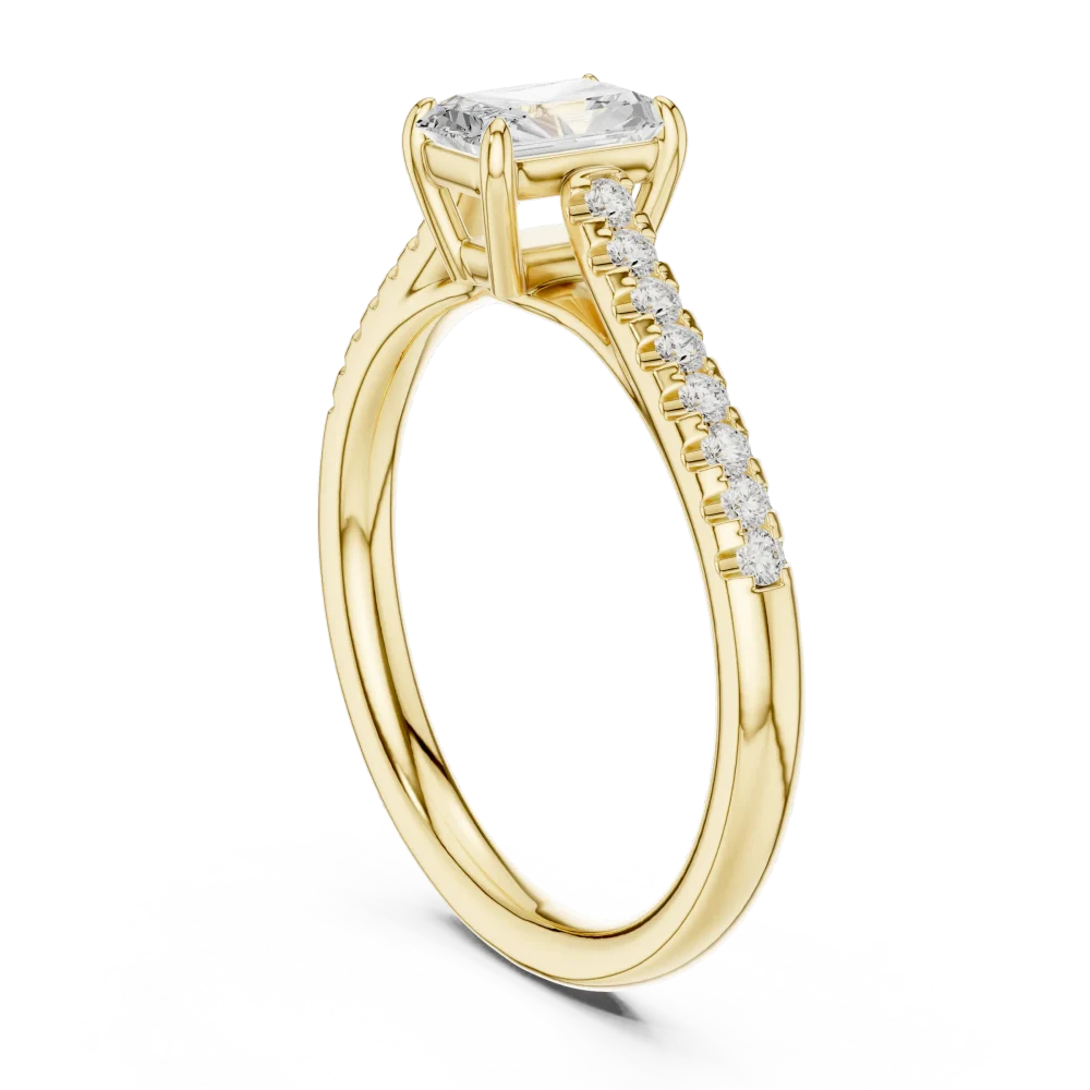 Radiant Luminary Solitaire Pavé Engagement Ring - Image 3