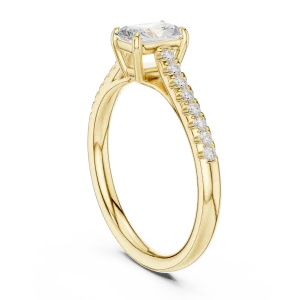 Radiant Luminary Solitaire Pavé Engagement Ring - Image 3