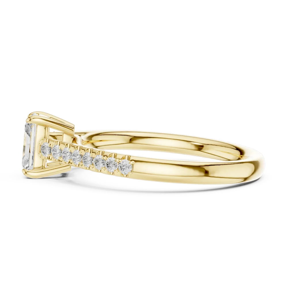 Radiant Luminary Solitaire Pavé Engagement Ring - Image 4