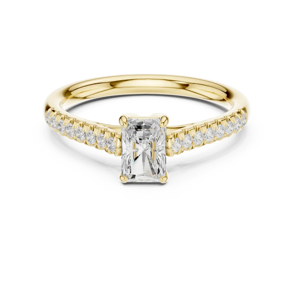 Radiant Luminary Solitaire Pavé Engagement Ring - Image 2