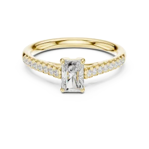 Radiant Luminary Solitaire Pavé Engagement Ring - Image 2