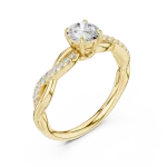 Ethereal Round Brilliant Twist-Band Solitaire Ring