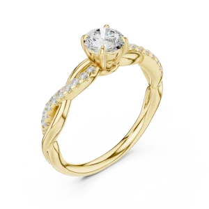 Ethereal Round Brilliant Twist-Band Solitaire Ring