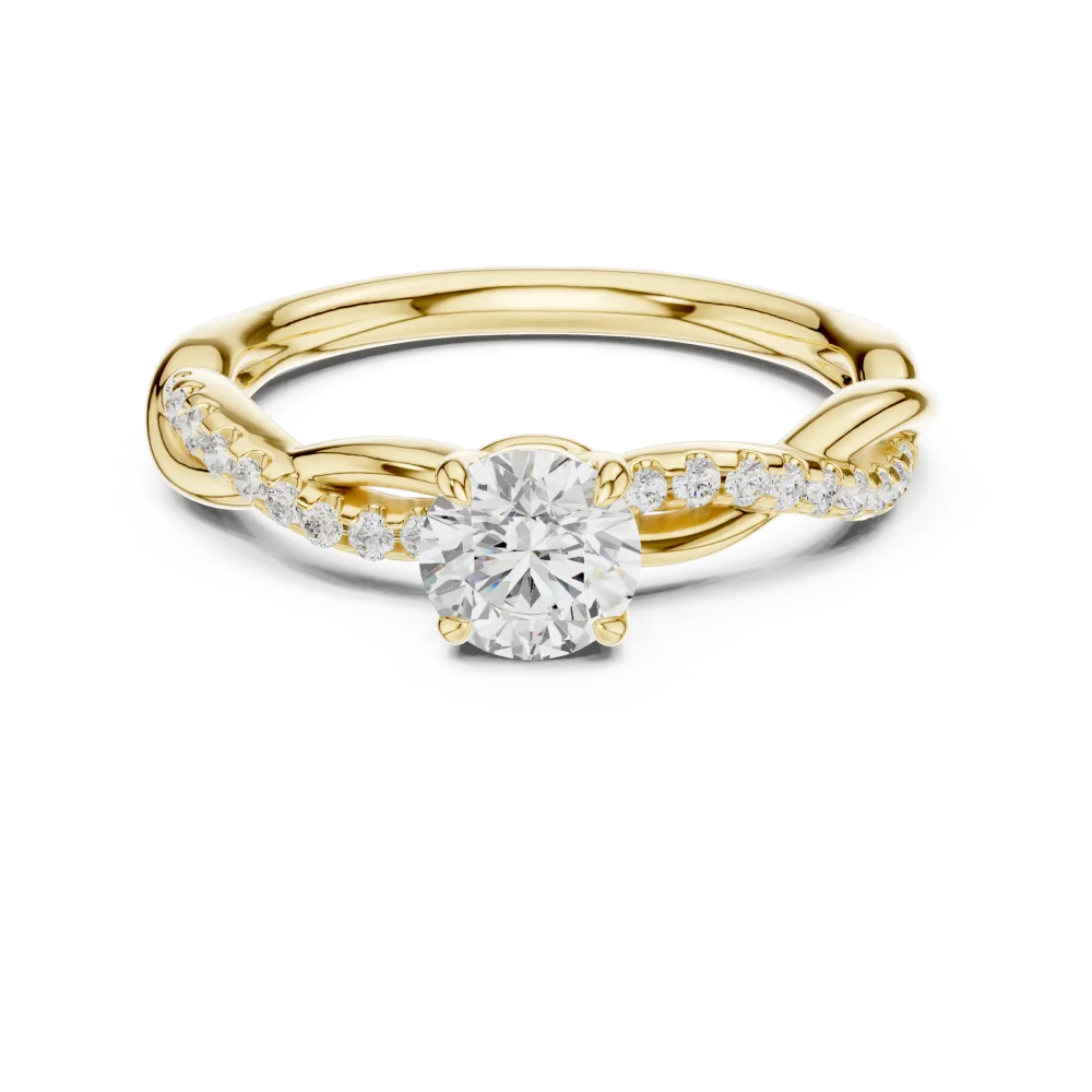 Ethereal Round Brilliant Twist-Band Solitaire Ring - Image 2