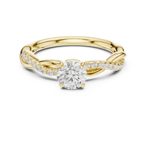 Ethereal Round Brilliant Twist-Band Solitaire Ring - Image 2