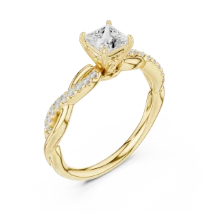Luminary Princess Cut Pavé Twist Accent Ring