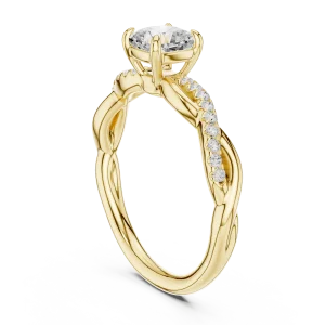 Ethereal Cushion Cut Twisted Pavé Solitaire Ring - Image 3