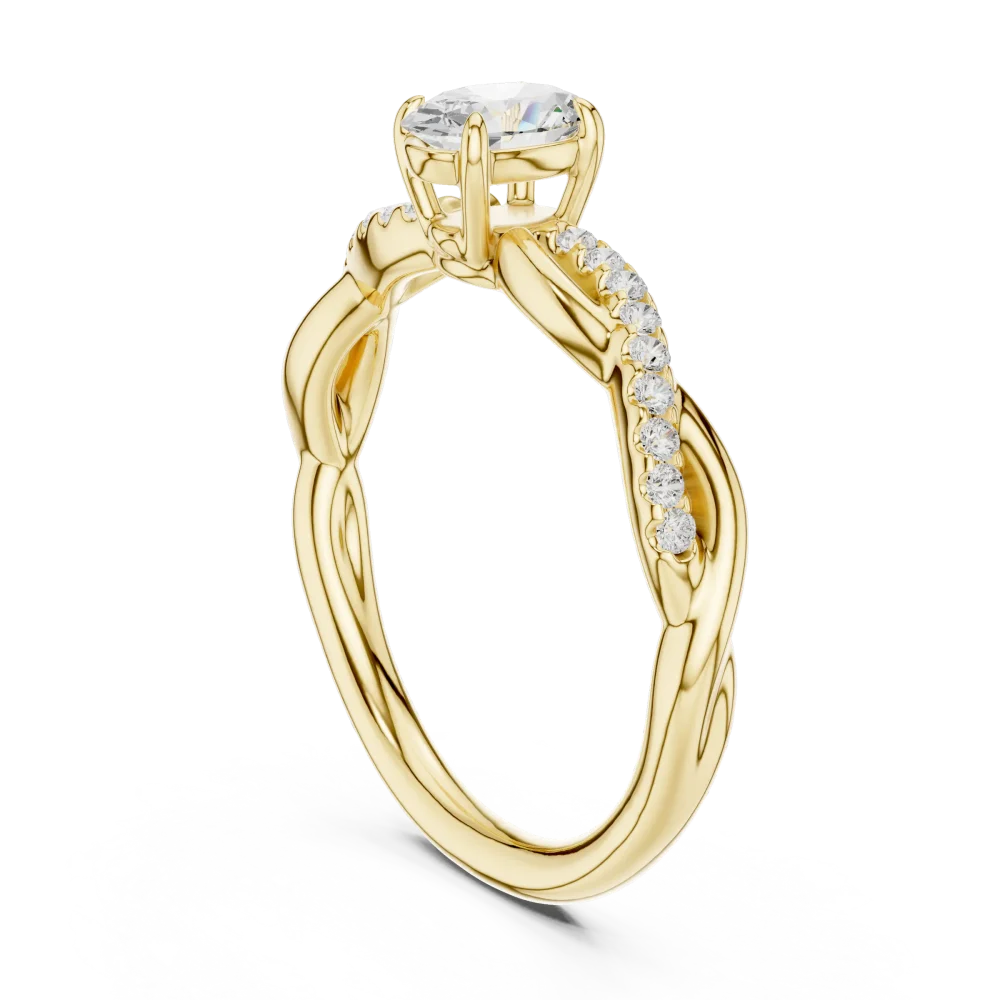 Fluid Helix Oval Cut and Pavé Accent Ring - Image 3