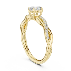 Fluid Helix Oval Cut and Pavé Accent Ring - Image 3