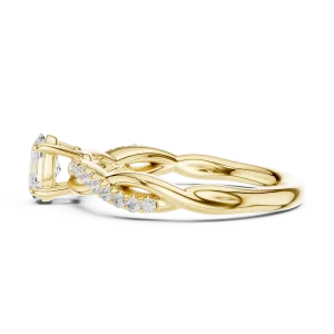 Fluid Helix Oval Cut and Pavé Accent Ring - Image 4